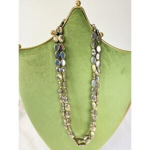 Monet Gold Tone Double Strand Beaded Necklace